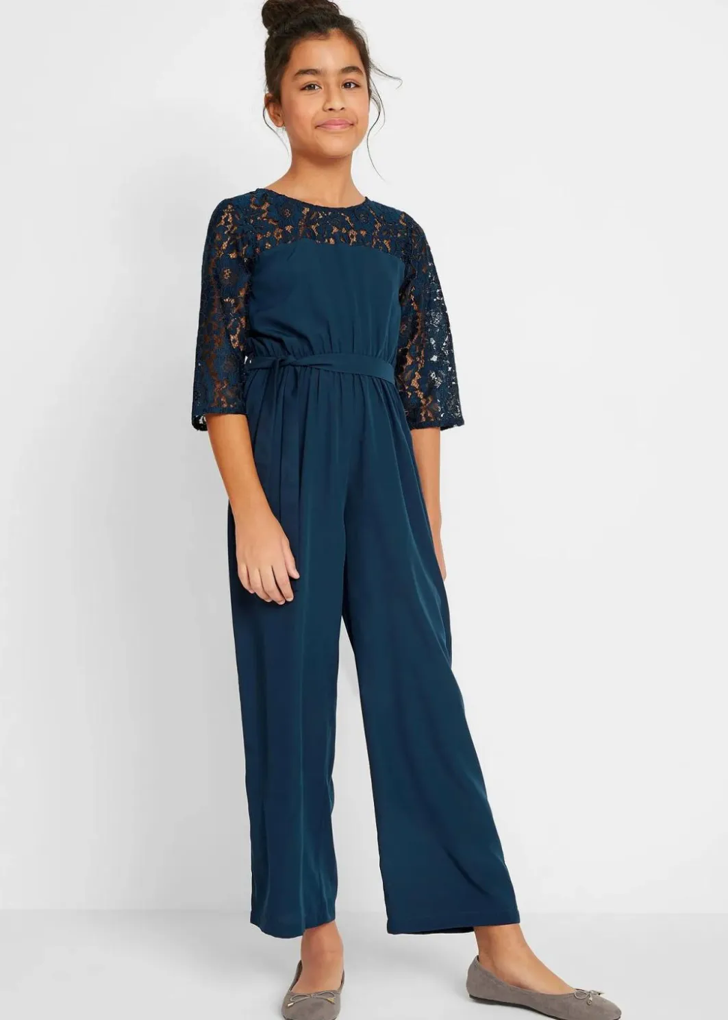 Kinder bonprix Mädchen 9-16 Jahre·Kleider & Jumpsuits|Jumpsuit mit Spitze