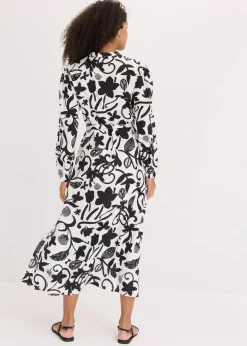Damen bonprix Bekleidung·Pullover & Strickjacken|Kleider|Kaftan-Kleid aus fließender Viskose