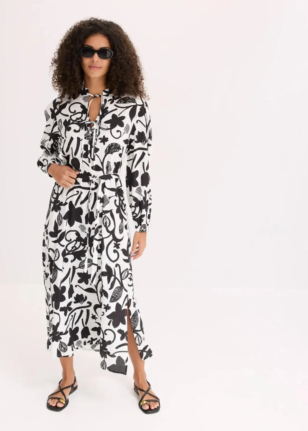 Damen bonprix Bekleidung·Pullover & Strickjacken|Kleider|Kaftan-Kleid aus fließender Viskose