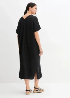 Damen bonprix Bekleidung·Pullover & Strickjacken|Kleider|Kaftan-Kleid aus reinem Leinen
