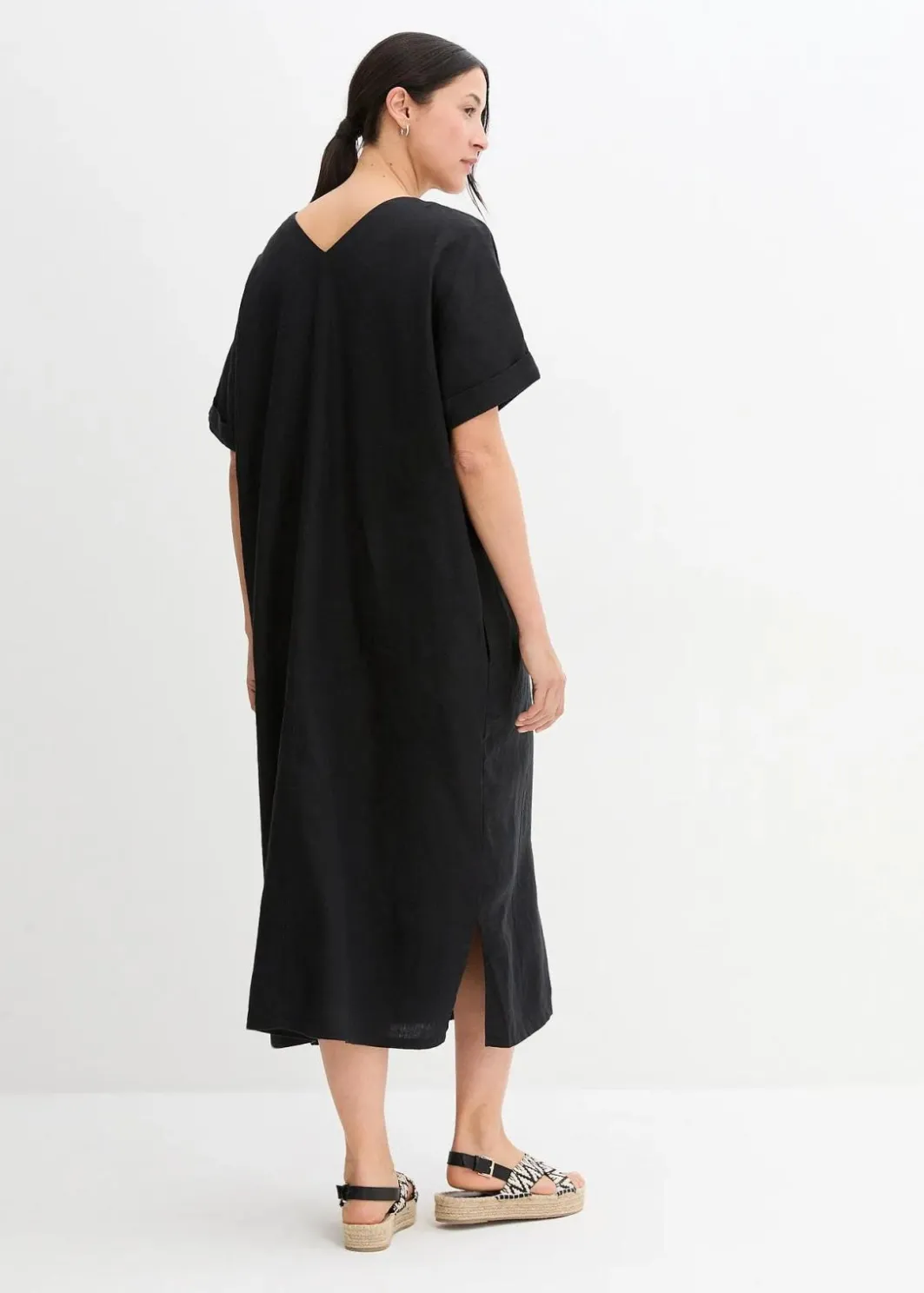 Damen bonprix Bekleidung·Pullover & Strickjacken|Kleider|Kaftan-Kleid aus reinem Leinen