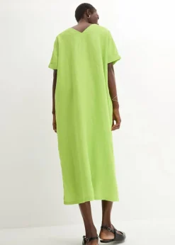 Outlet Kaftan-Kleid aus reinem Leinen Damen Nachhaltigere Materialien|Premium