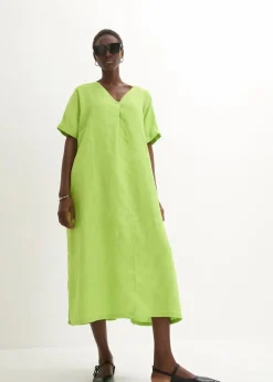 Outlet Kaftan-Kleid aus reinem Leinen Damen Nachhaltigere Materialien|Premium