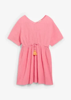 Kinder bonprix Mädchen 9-16 Jahre·Kleider & Jumpsuits|Kaftan-Kleid aus strukturiertem Crinkle