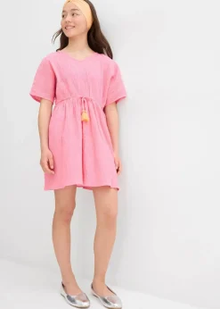 Kinder bonprix Mädchen 9-16 Jahre·Kleider & Jumpsuits|Kaftan-Kleid aus strukturiertem Crinkle