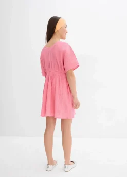 Kinder bonprix Mädchen 9-16 Jahre·Kleider & Jumpsuits|Kaftan-Kleid aus strukturiertem Crinkle