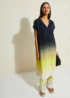 Kaftan-Kleid aus Viskose Damen Bekleidung·Pullover & Strickjacken|Kleider