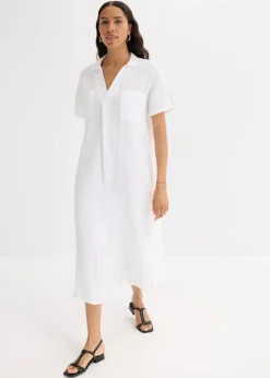 Damen bonprix Kleider|Bekleidung·Pullover & Strickjacken|Kaftan-Kleid aus weichem Musselin