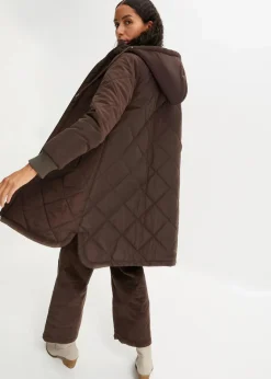 Damen bonprix Bekleidung·Hosen|Jacken & Mäntel|Kapuzen-Kurzmantel mit Steppung