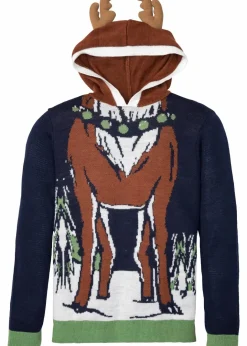 Herren bonprix Große Größen|Pullover & Strickjacken|Kapuzen-Pullover mit Weihnachtsmotiv aus recyceltem Polyester