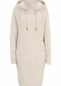 Damen bonprix Bekleidung·Umstandsmode|Bekleidung·Pullover & Strickjacken|Kapuzen-Strickkleid mit Zopfmuster