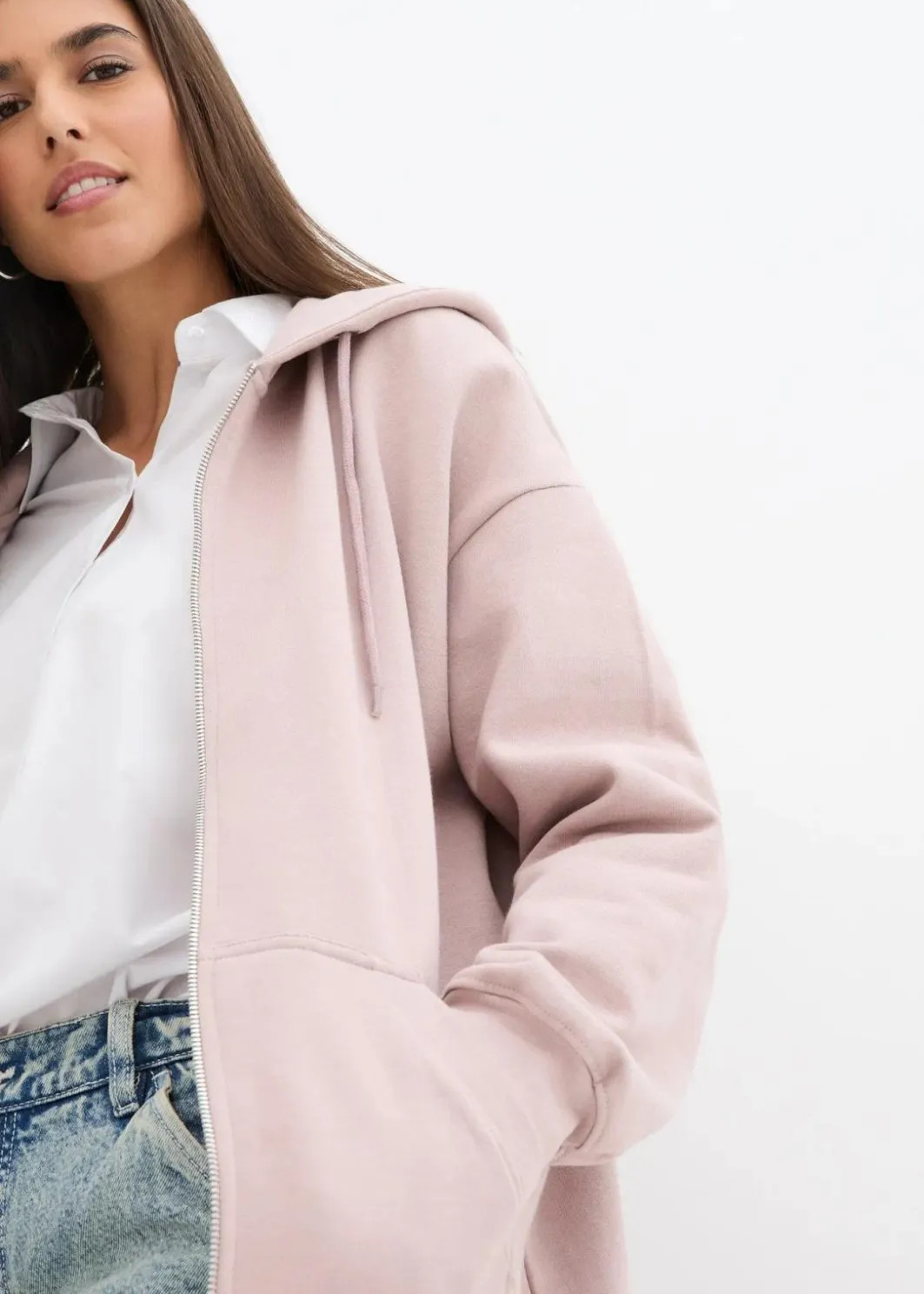 Sale Kapuzen-Sweatjacke Damen Sweat|Nachhaltigere Materialien