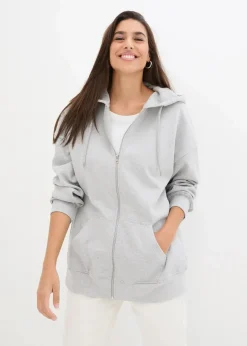 Damen bonprix Sweat|Nachhaltigere Materialien|Kapuzen-Sweatjacke