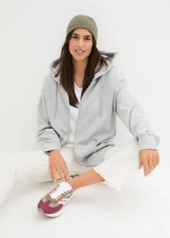 Damen bonprix Sweat|Nachhaltigere Materialien|Kapuzen-Sweatjacke