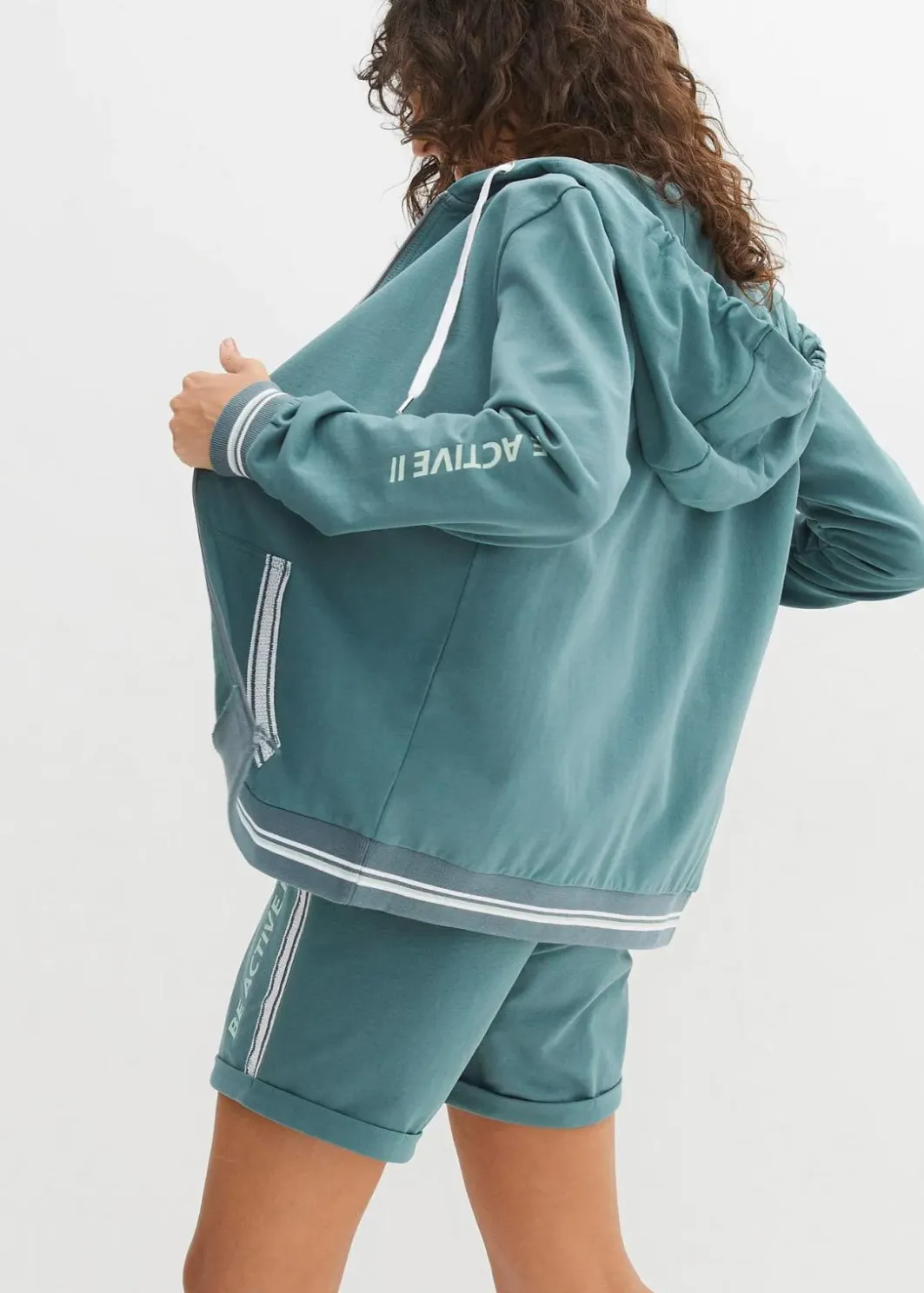 Damen bonprix Bekleidung·Blusen & Tuniken|Nachhaltigere Materialien|Kapuzen-Sweatjacke aus reiner Bio-Baumwolle