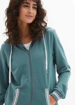 Damen bonprix Bekleidung·Blusen & Tuniken|Nachhaltigere Materialien|Kapuzen-Sweatjacke aus reiner Bio-Baumwolle