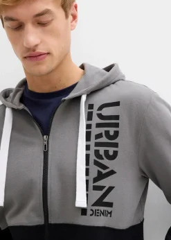 New Kapuzen-Sweatjacke aus reiner Bio-Baumwolle Herren Große Größen|Sweat