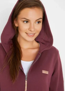 Damen bonprix Sweat|Bekleidung·Blusen & Tuniken|Kapuzen-Sweatjacke aus reiner Baumwolle
