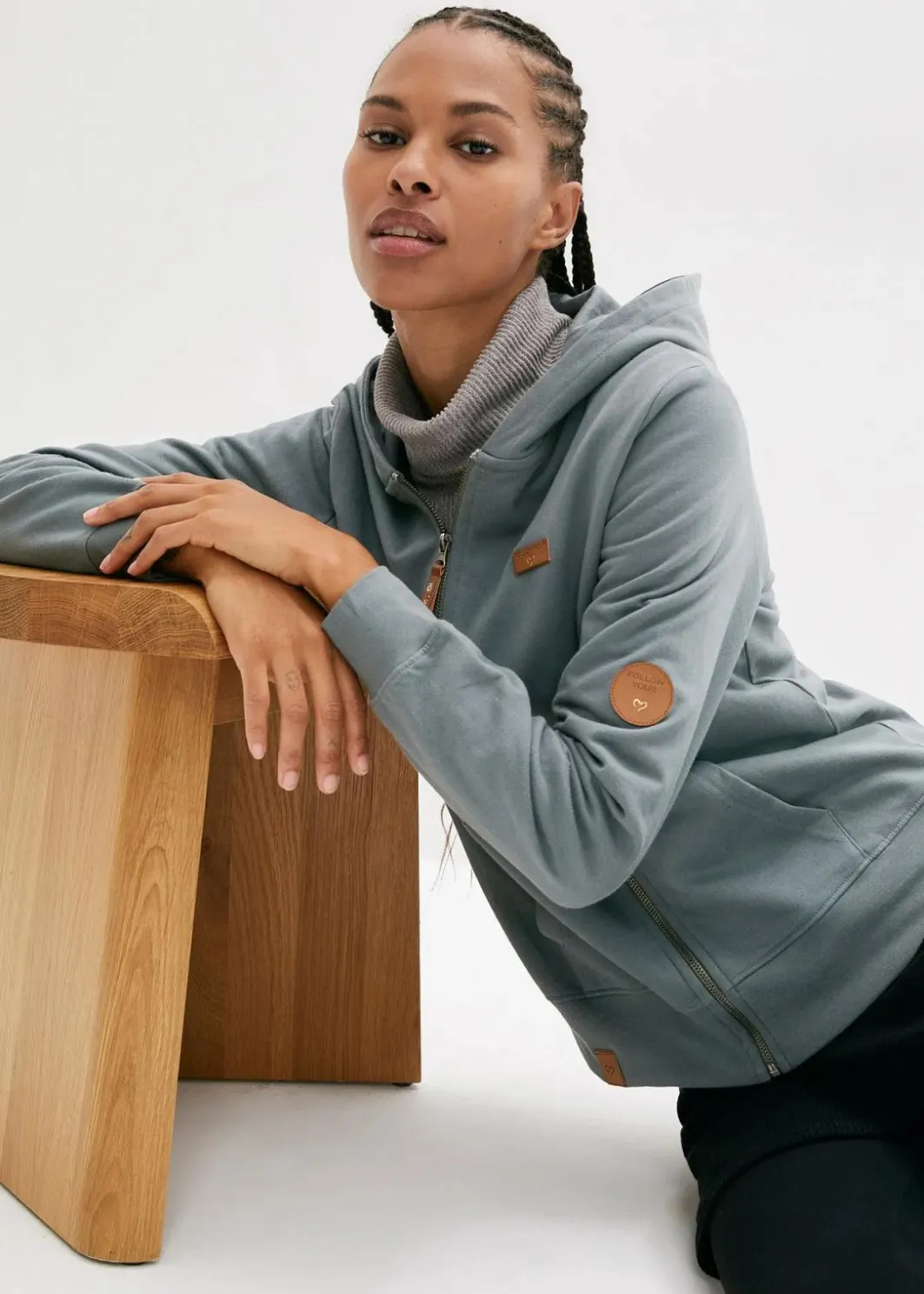 Discount Kapuzen-Sweatjacke aus reiner Baumwolle Damen Sweat|Bekleidung·Blusen & Tuniken
