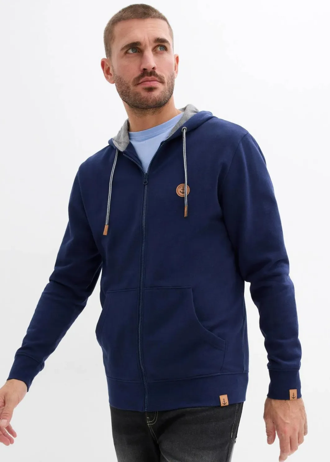 Outlet Kapuzen-Sweatjacke aus reiner Bio-Baumwolle Herren Große Größen|Basics