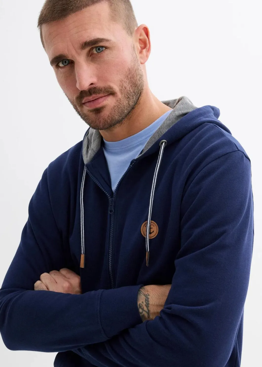 Outlet Kapuzen-Sweatjacke aus reiner Bio-Baumwolle Herren Große Größen|Basics