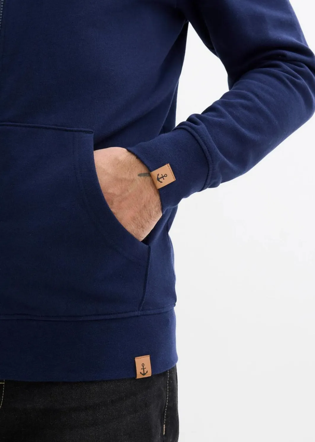 Outlet Kapuzen-Sweatjacke aus reiner Bio-Baumwolle Herren Große Größen|Basics