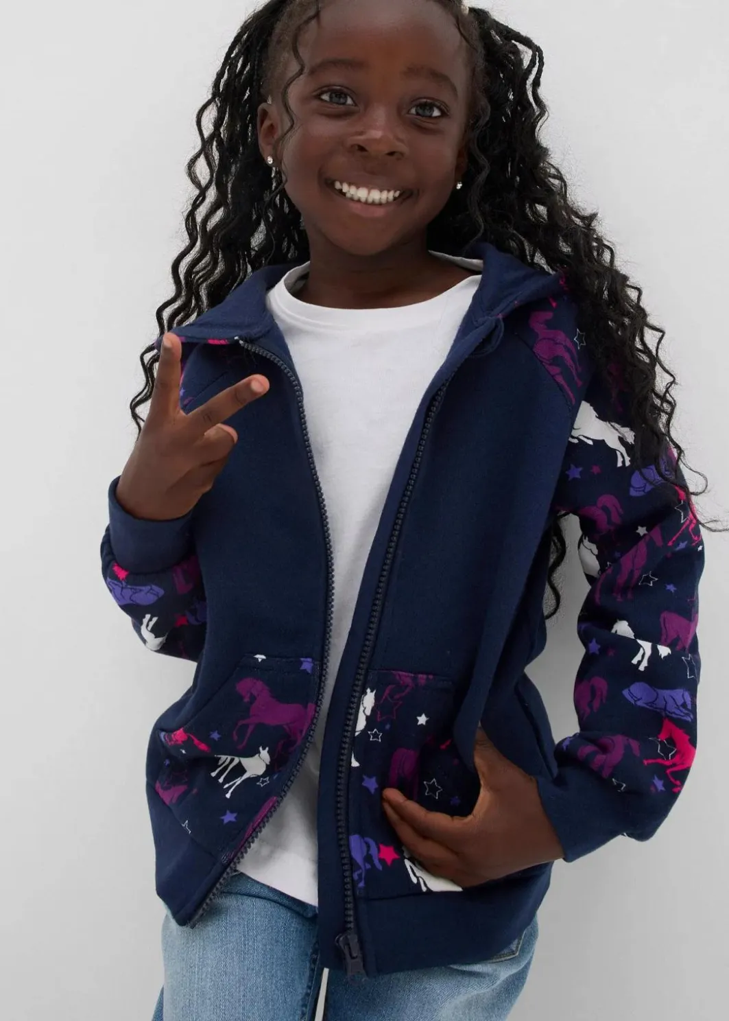 Kinder bonprix Mädchen 2-8 Jahre·Sweat & Strick|Kapuzen-Sweatjacke aus reiner Baumwolle