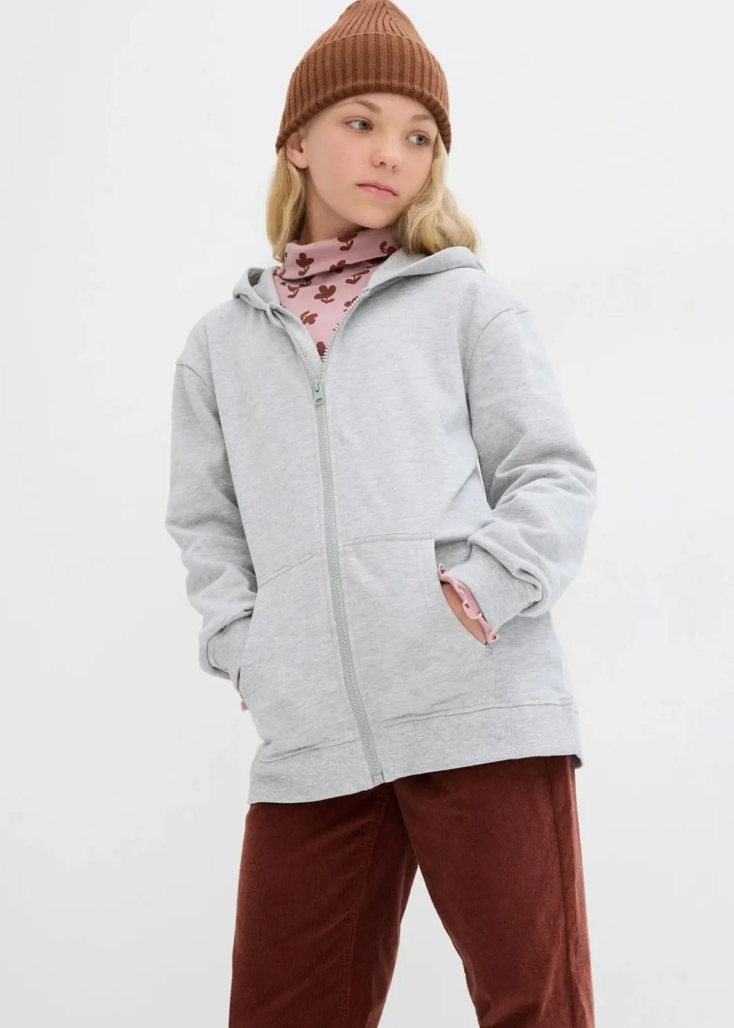 Discount Kapuzen-Sweatjacke aus weichem Bio-Baumwoll-Mix Kinder Mädchen 2-8 Jahre·Nachhaltigere Materialien|Mädchen 9-16 Jahre·Nachhaltigere Materialien