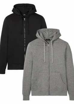 Herren bonprix Große Größen|Basics|Kapuzen-Sweatjacke (2er Pack)