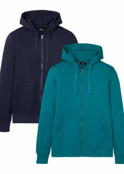 Sale Kapuzen-Sweatjacke (2er Pack) Herren Sweat|Sportbekleidung