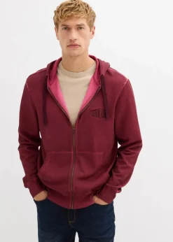 Hot Kapuzen-Sweatjacke in ausgewaschener Optik Herren Sweat|Große Größen