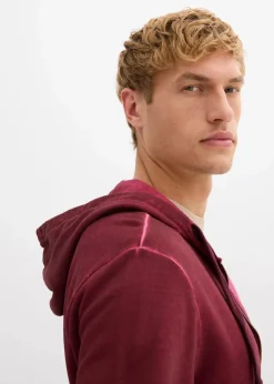 Hot Kapuzen-Sweatjacke in ausgewaschener Optik Herren Sweat|Große Größen