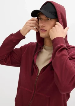 Hot Kapuzen-Sweatjacke in ausgewaschener Optik Herren Sweat|Große Größen