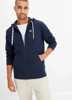 New Kapuzen-Sweatjacke mit Kontrastdetails Herren Große Größen|Basics