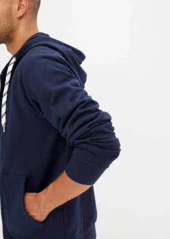 New Kapuzen-Sweatjacke mit Kontrastdetails Herren Große Größen|Basics