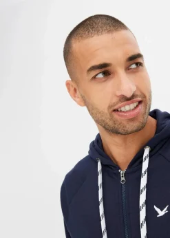 New Kapuzen-Sweatjacke mit Kontrastdetails Herren Große Größen|Basics