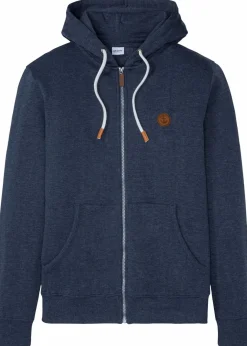 Herren bonprix Große Größen|Sportbekleidung|Kapuzen-Sweatjacke mit Lederimitat-Details