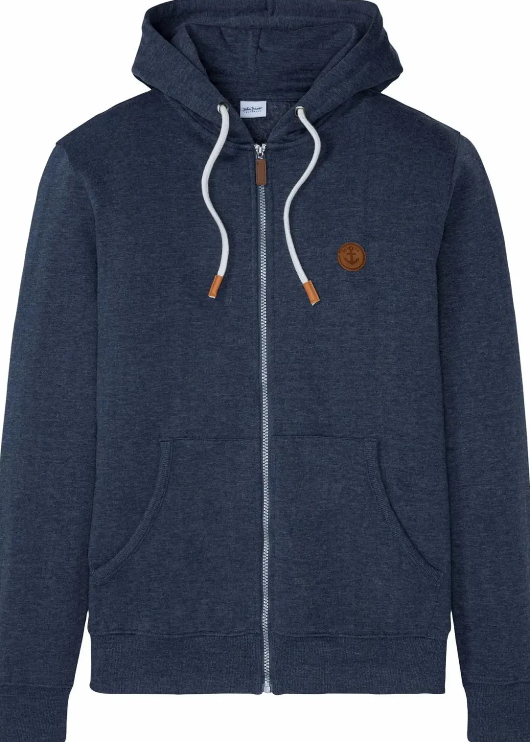 Herren bonprix Große Größen|Sportbekleidung|Kapuzen-Sweatjacke mit Lederimitat-Details