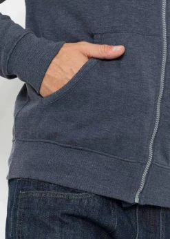 Herren bonprix Große Größen|Sportbekleidung|Kapuzen-Sweatjacke mit Lederimitat-Details