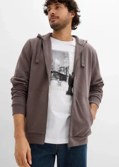 Herren bonprix Sweat|Sportbekleidung|Kapuzen-Sweatjacke mit Reißverschluss