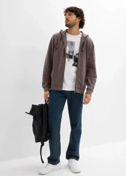 Herren bonprix Sweat|Sportbekleidung|Kapuzen-Sweatjacke mit Reißverschluss
