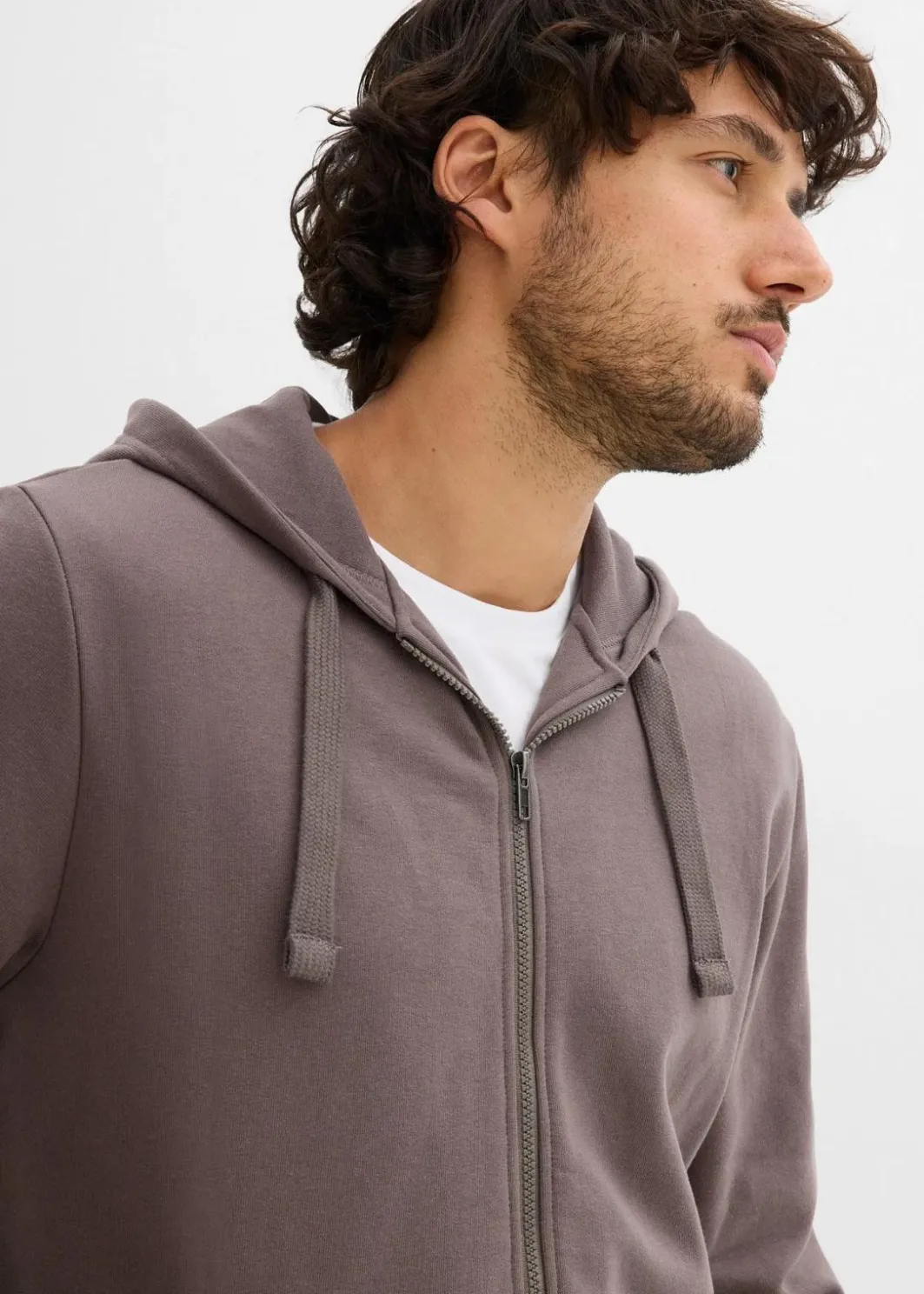 Herren bonprix Sweat|Sportbekleidung|Kapuzen-Sweatjacke mit Reißverschluss