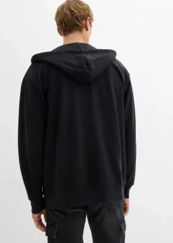 Herren bonprix Sweat|Sportbekleidung|Kapuzen-Sweatjacke mit reiner Baumwolle, Loose Fit