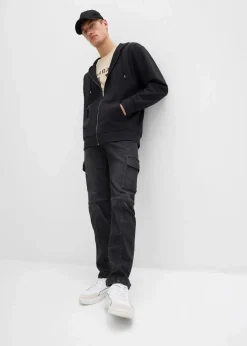 Herren bonprix Sweat|Sportbekleidung|Kapuzen-Sweatjacke mit reiner Baumwolle, Loose Fit