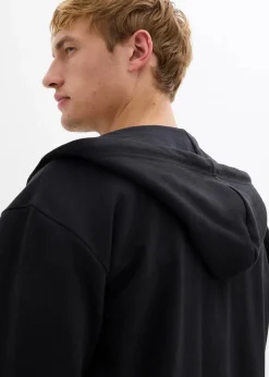Herren bonprix Sweat|Sportbekleidung|Kapuzen-Sweatjacke mit reiner Baumwolle, Loose Fit