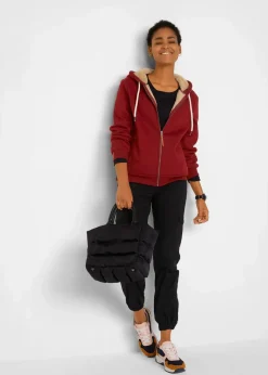 Sale Kapuzen-Sweatjacke mit Teddyfutter Damen Bekleidung·Blusen & Tuniken|Sweat