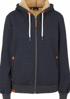 Damen bonprix Sweat|Bekleidung·Blusen & Tuniken|Kapuzen-Sweatjacke mit Teddyfutter