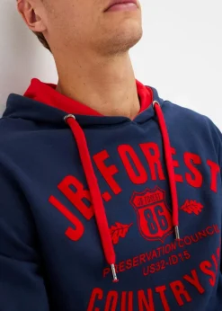 Herren bonprix Große Größen|Sweat|Kapuzensweatshirt mit Flockprint