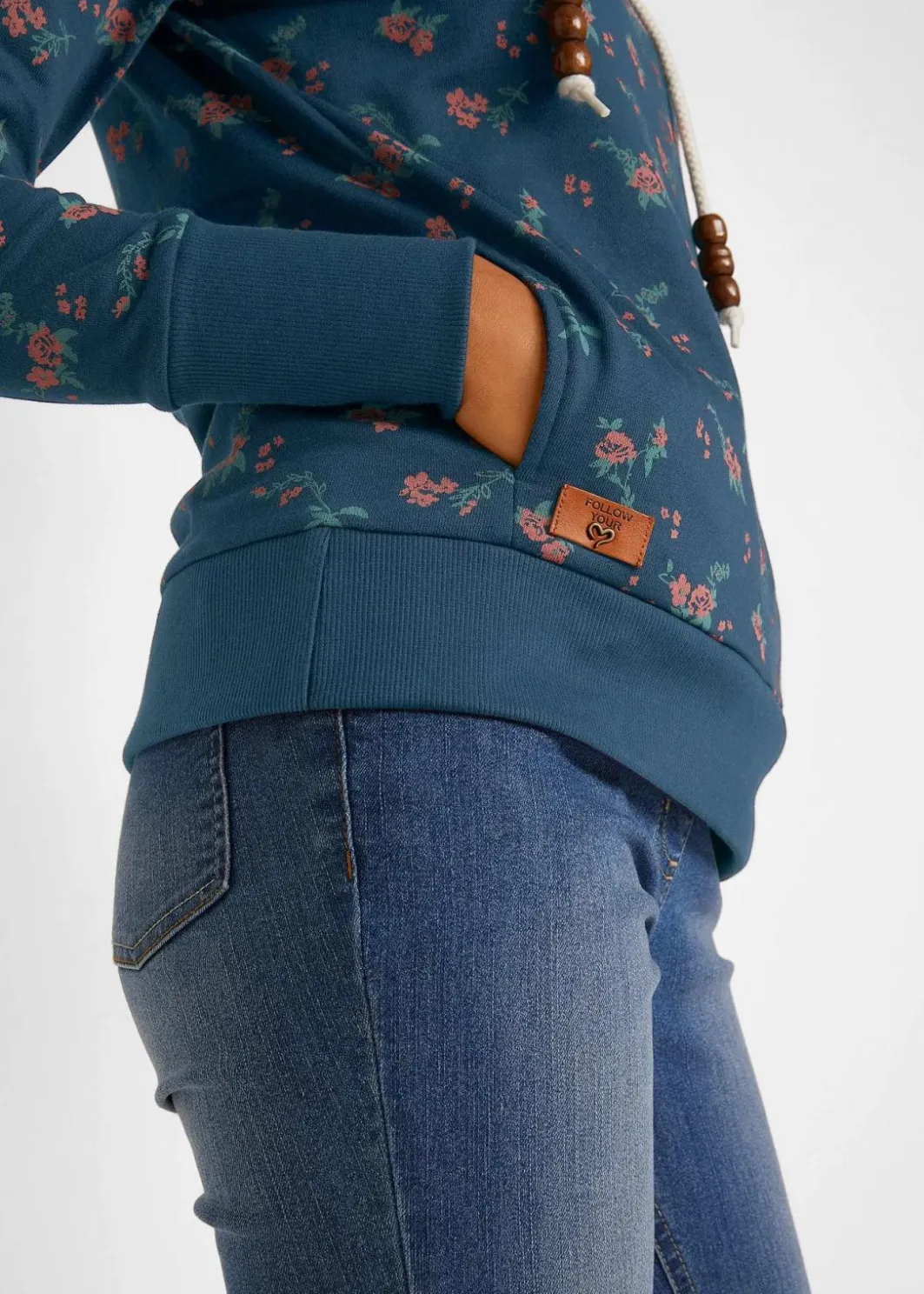 Sale Kapuzensweatshirt mit Kordeln aus reiner Baumwolle Damen Bekleidung·Blusen & Tuniken|Sweat