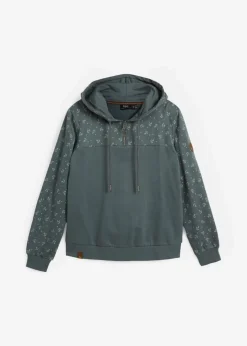 Damen bonprix Nachhaltigere Materialien|Kapuzensweatshirt mit Reißverschluss aus reiner Baumwolle